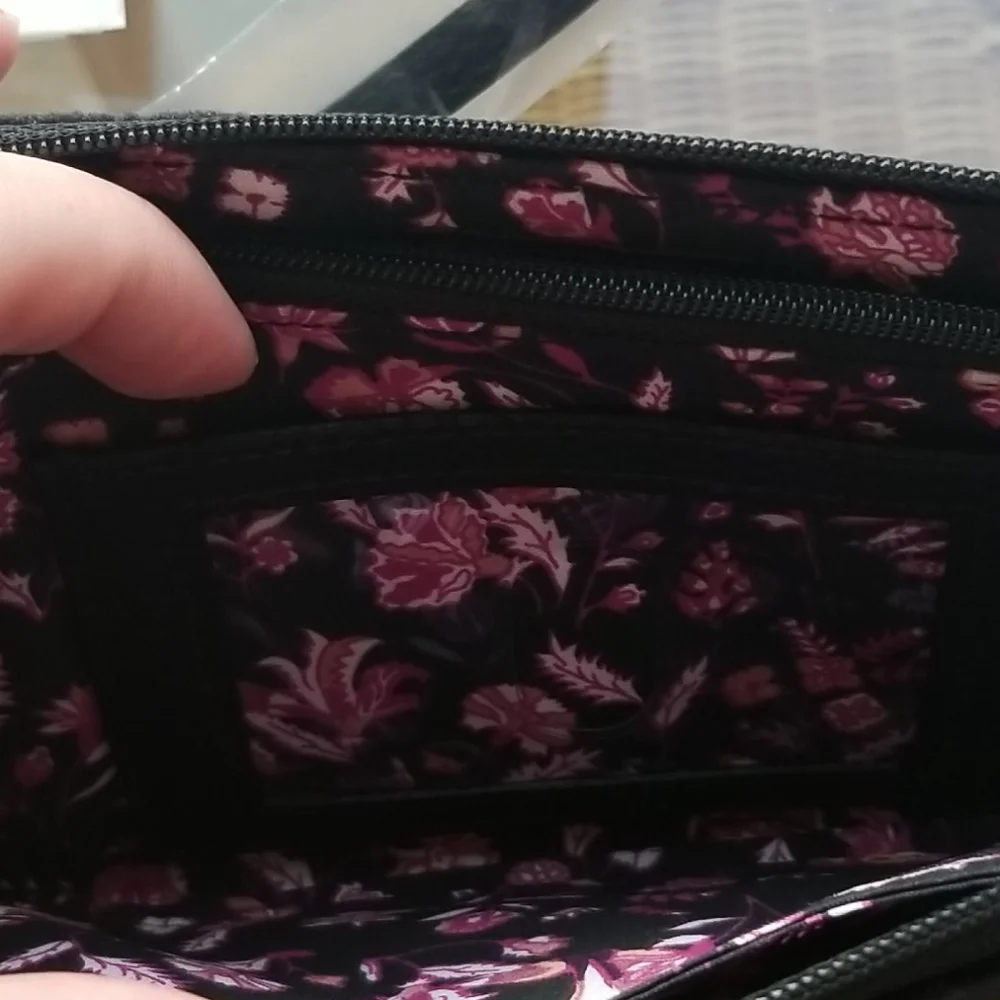 Vera bradley Rfid black velvet slim wristlet
